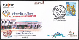 INDIA 2022 Humma Dry Fish Cluster, ODOP, Aquatic Animal, Food, Crab And Prawn, Special Cover (**) Inde Indien - Lettres & Documents