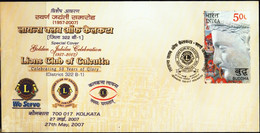 BUDDHA COLOR VARIETY-LIONS CLUB OF CALCUTTA- SPECIAL COVER-INDIA-2007-BX3-37 - Buddhism