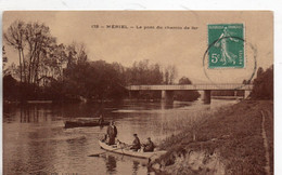 MERIEL LE PONT DU CHEMIN DE FER CPA GLACEE TBE - Meriel