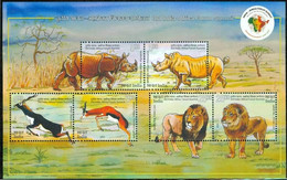 INDIA 2015 3rd India - Africa Forum Summit Rhino, Rhinoceros, Black Buck, Lion MINIATURE SHEET MS MNH - Autres & Non Classés