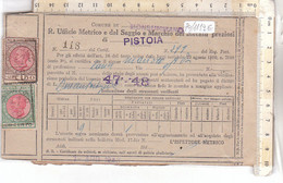 PO1119E# FATTURA RICEVUTA UFFICIO METRICO E DEL SAGGIO E MARCHIO METALLI PREZIOSI MONSUMANNO PISTOIA 1947-1948 BOLLI - Fiscales