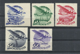 RUSIA  YVERT  AEREO  41/45   MH  * - Unused Stamps