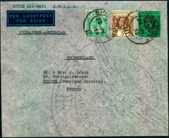 1933, Air Mail Via "KLM" From SINGAPORE To Switzerland - Singapur (...-1959)