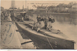 14 CAEN  Le "Pluviose" Dans Le Port , Le 7 Aoüt 1911 - Caen