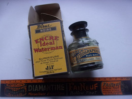 ♥️  VINTAGE BOUTEILLE ET CARTON EMBALLAGE WATERMAN  IDEAL ENCRE - Tinteros