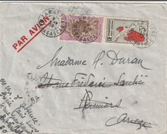 MADAGASCAR Lettre TAMATAVE 9/1/1939 Pour Pamiers Réexpédiée Port Vendres Pyrénées Orientales - Lettres & Documents