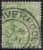 GREAT BRITAIN 1902 KEDVII ½d Yellowish Green SG218 Used With Liverpool Postmark - Ungebraucht