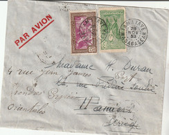MADAGASCAR Lettre TAMATAVE 28/11/1938 Pour Pamiers Réexpédiée Port Vendres Pyrénées Orientales - Covers & Documents