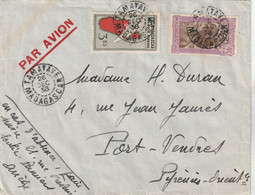 MADAGASCAR Lettre TAMATAVE 26/12/1938 Pour  Port Vendres Pyrénées Orientales - Covers & Documents