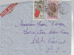 MADAGASCAR Lettre TAMATAVE 27/2/1939 Pour  Port Vendres Pyrénées Orientales - Lettres & Documents