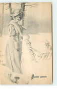 N°11481 - B.K.W.I. - Bonne Année - Jeune Femme, Nains Tenant Un Cochon Par Les Oreilles - Vienne