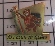 116a Pins Pin's / Rare & Belle Qualité SPORTS / MARMOTTE ? SKI CLUB ST GENIX  Savoie, En Région Auvergne-Rhône-Alpes - Sports D'hiver