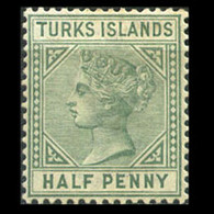 TURKS IS. 1885 - Scott# 48 Queen Victoria 1/2p LH - Turks And Caicos