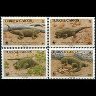 TURKS & CAICOS 1986 - Scott# 710-3 WWF-Iguana Set Of 4 MNH - Turks And Caicos