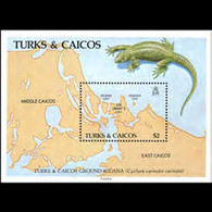 TURKS & CAICOS 1986 - Scott# 714 S/S Ground Iguana MNH - Turks And Caicos