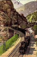 SWITZERLAND - FERROVIA DEL S. GOTTARDO - GALLERIA SPIRALE DEL PRATO - TRENO - EDIT. PHOTOGLOB - 1911 (15324) - Prato