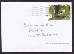 Netherlands: Cover, 2022, 1 Stamp + Tab, Wood Warbler Bird, Animal (traces Of Use) - Briefe U. Dokumente