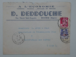 AB 32 ALGERIE   BELLE  LETTRE  PRIVEE  1945 BONE   A ST FELIX FRANCE ++AFFRANCH.  INTERESSANT - Briefe U. Dokumente