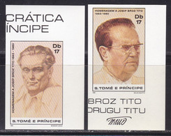 Sao Tome And Principe 1981 Josip Brzo Tito President Of Yugoslavia Famous People Imperforated MNH - São Tomé Und Príncipe