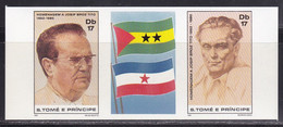 Sao Tome And Principe 1981 Josip Brzo Tito President Of Yugoslavia Famous People Flags Imperforated MNH - São Tomé Und Príncipe