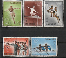 MiNr. 802 - 806 San Marino 1964, 25. Juni. Olympische Sommerspiele, Tokio (II). - Gebraucht