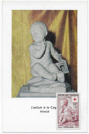 49 -LA CROIX ROUGE Et LA POSTE-Exposition Philatélique -Angers 1955 -L'enfant à La Cage -Pigalle- Musée Du Louvre - Other & Unclassified