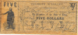 ETAT DU TEXAS - SERVICE ARMEE - 5 Dollars - 6/10/1862 - BE - Valuta Van De Bondsstaat (1861-1864)