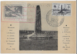 Carte Monument élevé à ST NAZAIRE (44) En Souvenir De L'attaque Du Commando Britannique De 1942-Club Phil. 1947-n°YT 786 - Sonstige & Ohne Zuordnung