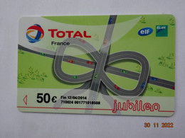 LAVAGE AUTO CARTE BANDE MAGNETIQUE CARTE TOTAL  JUBILEO 50 € - Car Wash Cards