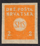 Croatia SHS Newspaper Stamp 1919 - Unperforated - MNH - Newspaper Stamps