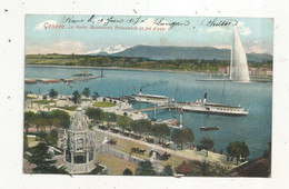 Cp, SUISSE, GE, GENEVE, La Rade ,monument BRUNSWICK Et Jeu D'eau,écrite 1917, Bateau - Genève