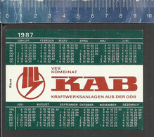 VEB KOMBINAT KAB KRAFTWERKSANLAGEN KALENDER 1987 - DDR LUXUSKOFFER Matchbox Label - Zündholzschachteletiketten