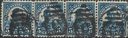USA 1922 Roosevelt - 5c. - Blue  FU BLOCK OF 4 - Blocks & Kleinbögen