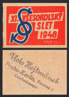 1948 Czechoslovakia - Všesokolský Slet ( Sokol Slet Scouts Scout ) Praha / Prague - LABEL CINDERELLA VIGNETTE - Oblitérés