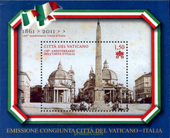 261829 MNH VATICANO 2011 150 ANIVERSARIO DE LA UNIDAD ITALIANA - Oblitérés