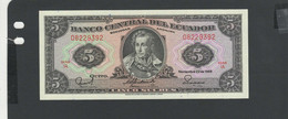 EQUATEUR - Billet 5 Sucres 1988 NEUF/UNC Gad.113d Série IA - Equateur
