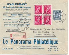 2609PR/ TP 426+ KP22 (2) S/L. Jean Dumasy Panorama Philatélique Obl. Tournai 11/4/47 > Forest (BXL) - Cartas