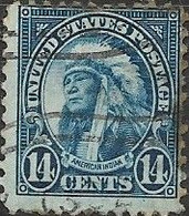 USA 1922 Indian Chief - 14c. - Blue FU - Used Stamps