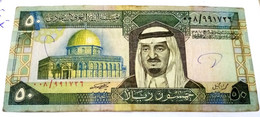 Saudi Arabia 1984 , Rare 50 Riyals ( Incorrect Text) P# 24 - Saudi-Arabien