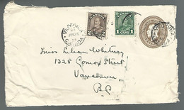 59572) Canada Postal Stationery Front Piece Only Postmark Cancel Victoria 1932 - 1903-1954 De Koningen