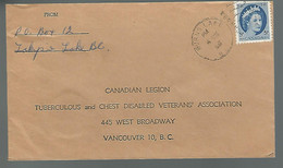 59588) Canada Postmark Cancel Burns Lake 1956 Closed Post Office - Briefe U. Dokumente