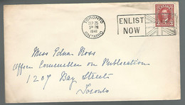 59590) Canada Postmark Cancel Slogan Toronto 1941 - Briefe U. Dokumente