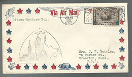 59596) Canada FDC First Flight Ottawa To Bradore Bay Postmark Cancel  Ottawa 1932 Air Mail Slogan - Eerste Vluchten