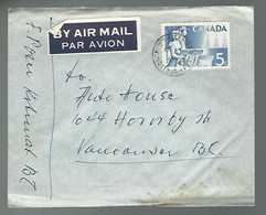 59599) Canada Airmail Postmark Cancel  Kitimat Station A 1955 Closed Post Office - Airmail