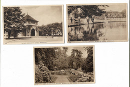 3 Postcards, Warwickshire, Birmingham, Bournville, Cadbury Factory, Pond Yacht, School, Landscape. - Birmingham