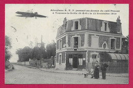 CPA Toussus Le Noble - Aérodrome - 12 Novembre 1910 - Aéroplane R.E.P. Passant Au Dessus Du Café Pimont - Toussus Le Noble