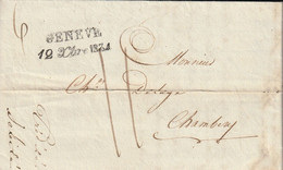 Suisse Lettre Avec Correspondance Genève 1834 - ...-1845 Préphilatélie