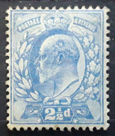 GB 1902 Edward VII,  Yvert No 102 , 2 1/2 D Bleu Neuf * MH TB Cote 18 Euros - Unused Stamps