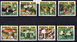 8 Timbres  Neufs Du Burkina Faso, Mushroom Pilze Setas - Champignons