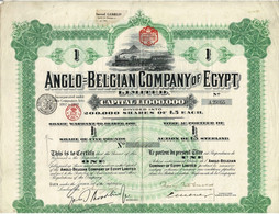 - Titre De 1910 - Anglo Belgian Company Of Egypt - - Ferrovie & Tranvie